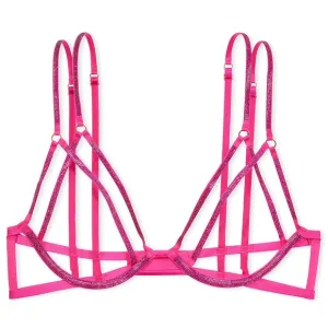 VS VICTORIA’S SECRET *NWT* VERY SEXYShine Strappy Open-Cup Triangle Bra XS Pink