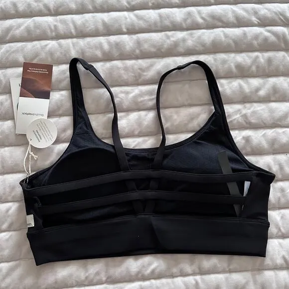 Vuori Yosemite Longline Sports Bra, Black, Sz Large, NWT