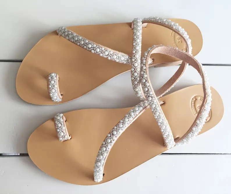 Wedding Sandals With Pearls