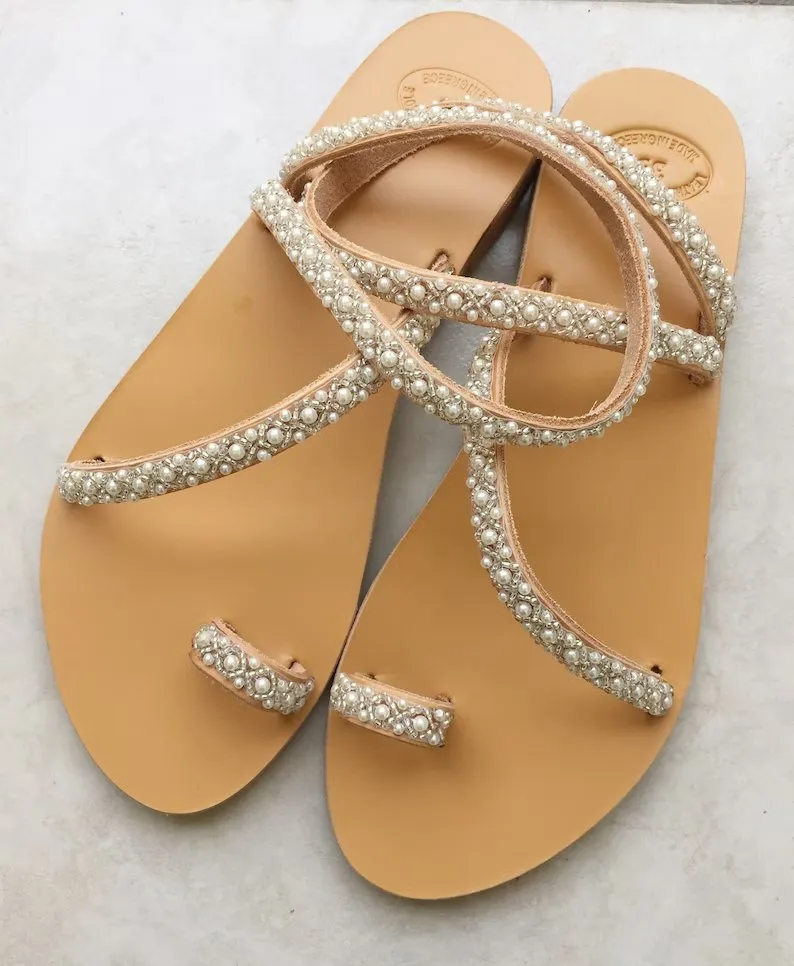 Wedding Sandals With Pearls