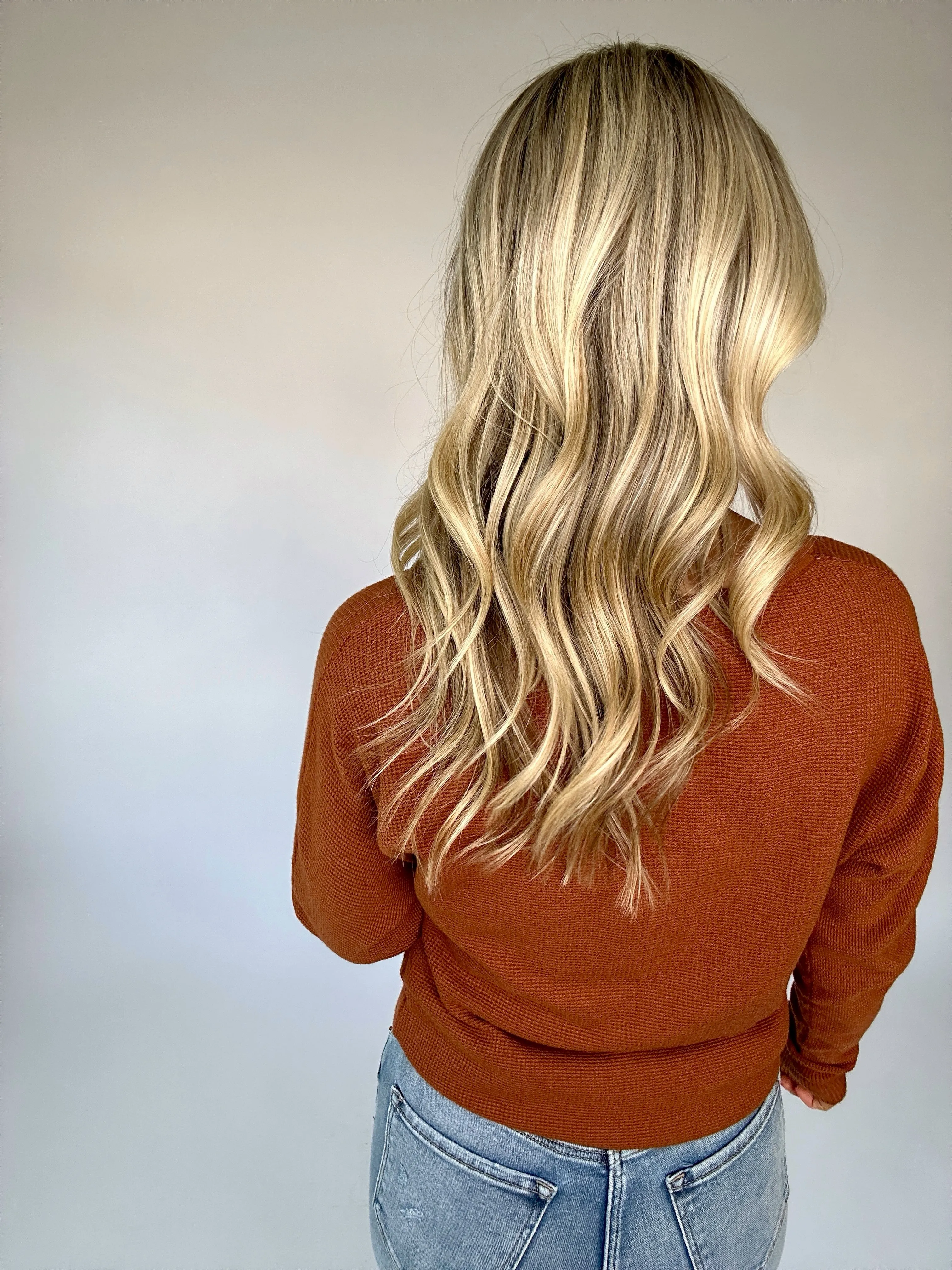 Weekend Upgrade Waffle Knit Top - Toffee