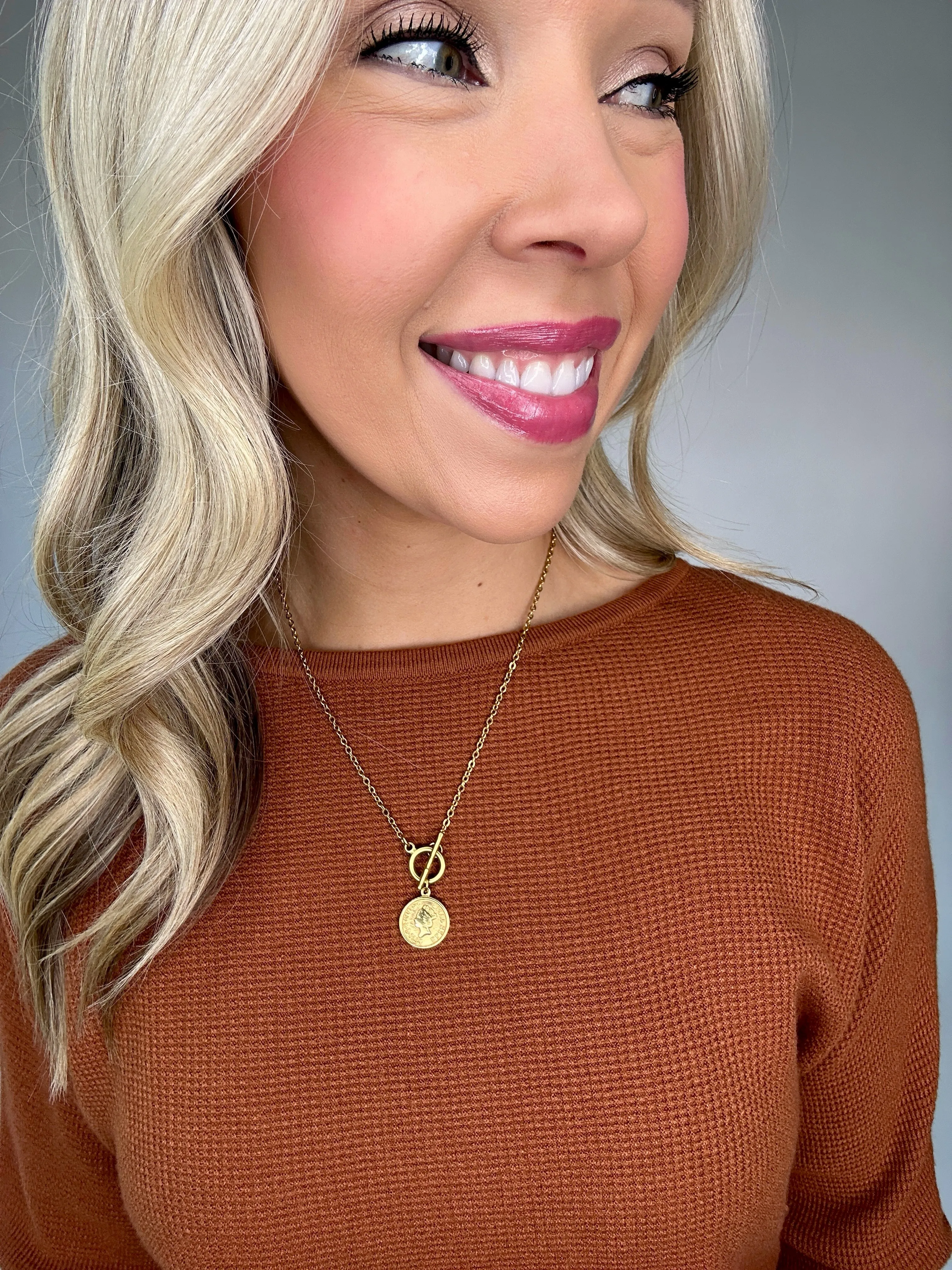 Weekend Upgrade Waffle Knit Top - Toffee