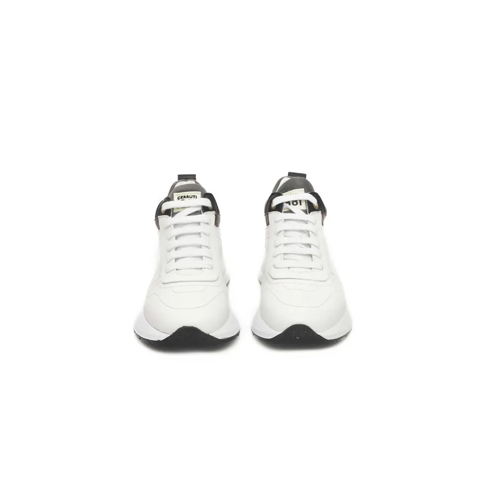White Leather Women Platform Sneaker