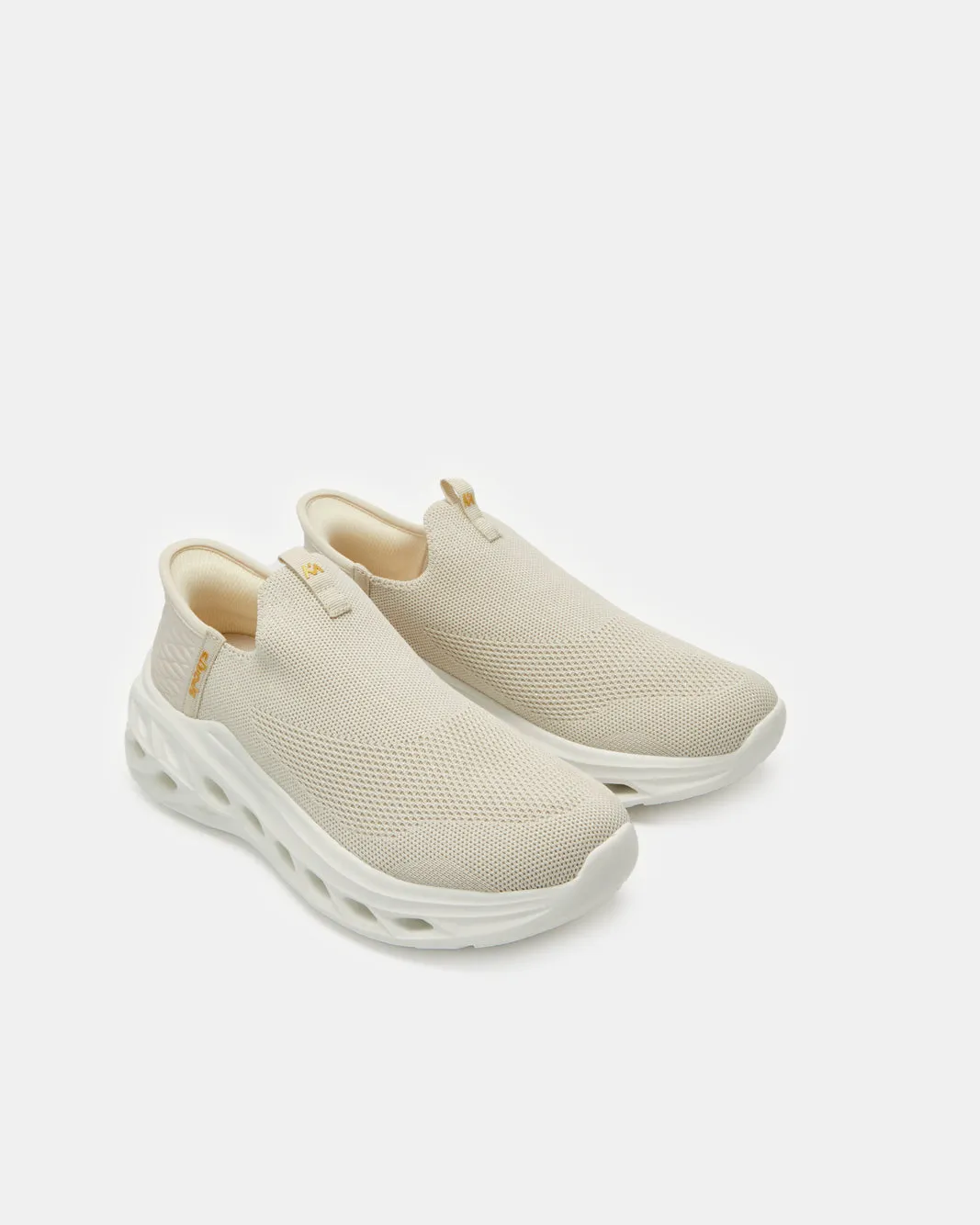Women Cream Slip-On Sneakers