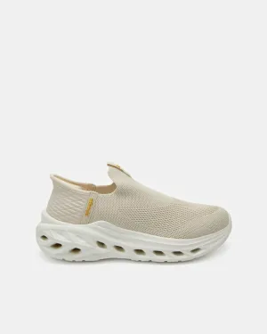 Women Cream Slip-On Sneakers