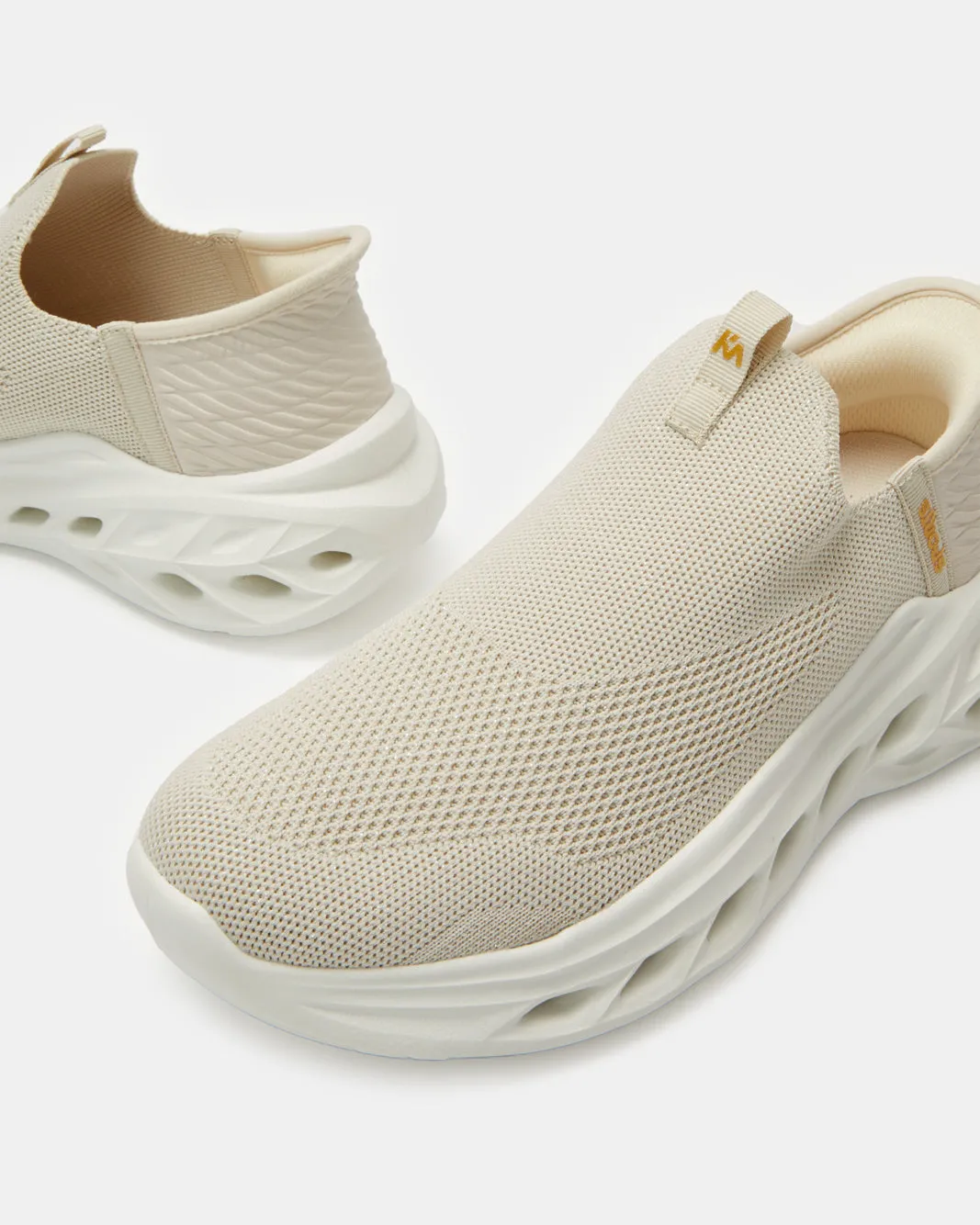 Women Cream Slip-On Sneakers