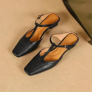 Woven Design Sandals T Strap