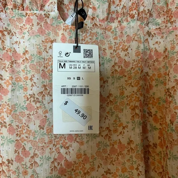 Zara  NWT  Womens Floral Strappy Mini Dress